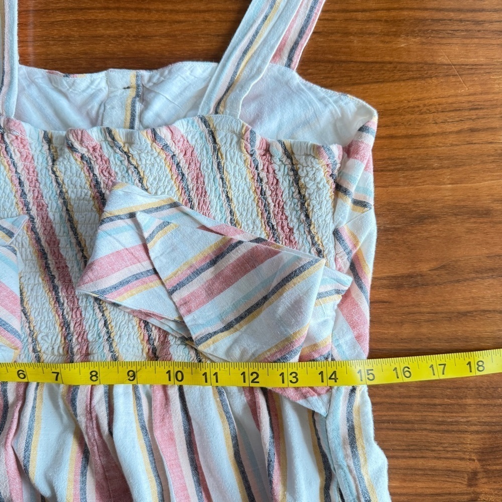Saylor Ilhan Chevron Striped Tie Waist Button Front Jumpsuit Multicolor Sz M - Picture 11 of 14